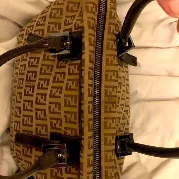 Authentic FENDI Zucchino  Hand Boston Bag Purse - Picture 7 of 9